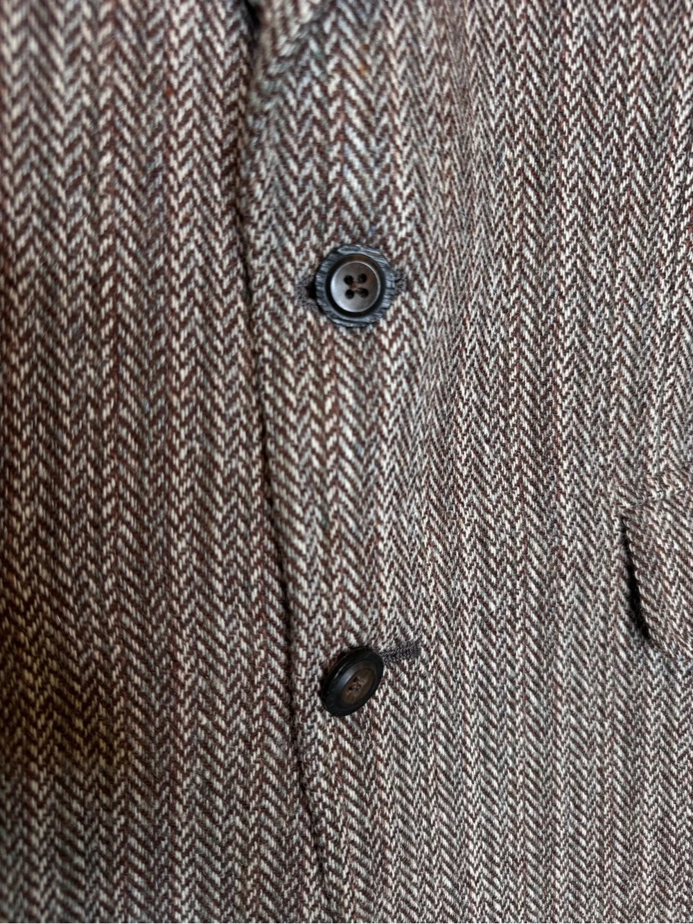 VTG Bradmore Woolf Brothers Brown Tweed Blazer size 42R men’s wool herringbone